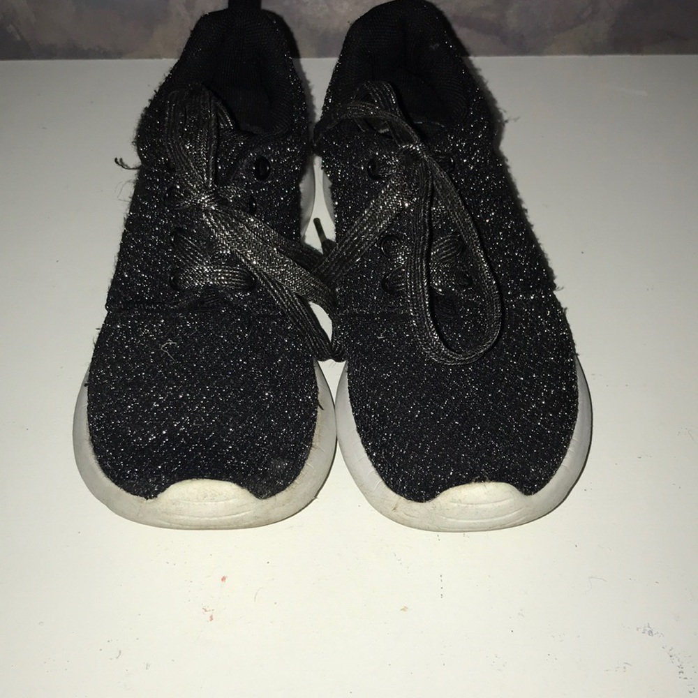 Girls black sparkly sneakers